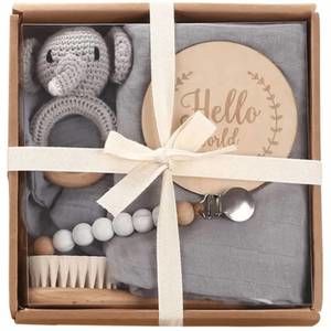 NEW GIFTEN MARKET welcome baby gift set in grey